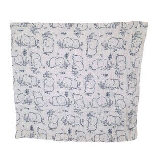Mud Pie Blue Elephant Baby Security Lovey Muslin Blanket 17" X 16"